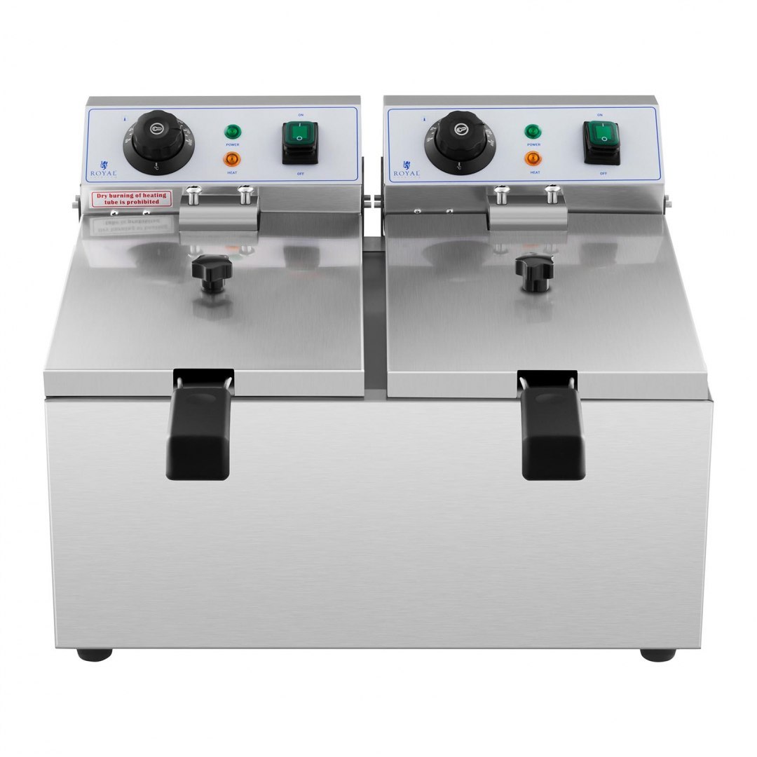 Frytownica podwójna gastronomiczna elektryczna 230 V 2 x 3200W 2 x 8 L Royal Catering Frytownica podwójna gastronomiczna elektryczna 230 V 2 x 3200W 2 x 8 L Royal Catering