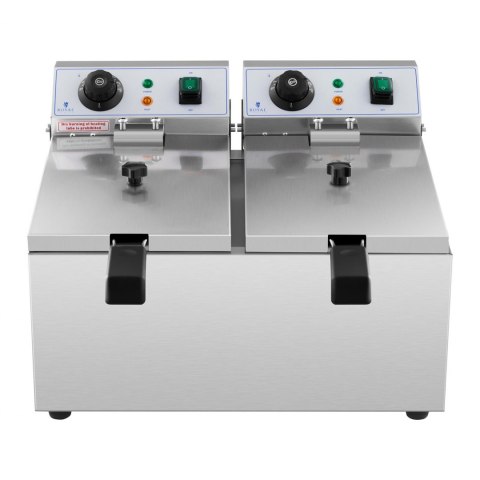 Frytownica podwójna gastronomiczna elektryczna 230 V 2 x 3200W 2 x 8 L Royal Catering Frytownica podwójna gastronomiczna elektryczna 230 V 2 x 3200W 2 x 8 L Royal Catering