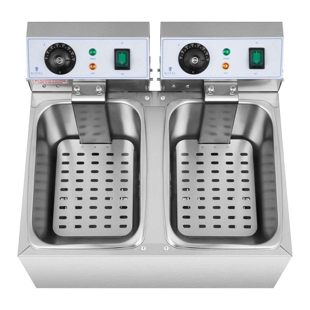 Frytownica podwójna gastronomiczna elektryczna 230 V 2 x 3200W 2 x 8 L Royal Catering Frytownica podwójna gastronomiczna elektryczna 230 V 2 x 3200W 2 x 8 L Royal Catering