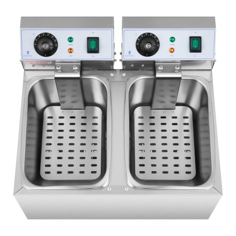 Frytownica podwójna gastronomiczna elektryczna 230 V 2 x 3200W 2 x 8 L Royal Catering Frytownica podwójna gastronomiczna elektryczna 230 V 2 x 3200W 2 x 8 L Royal Catering
