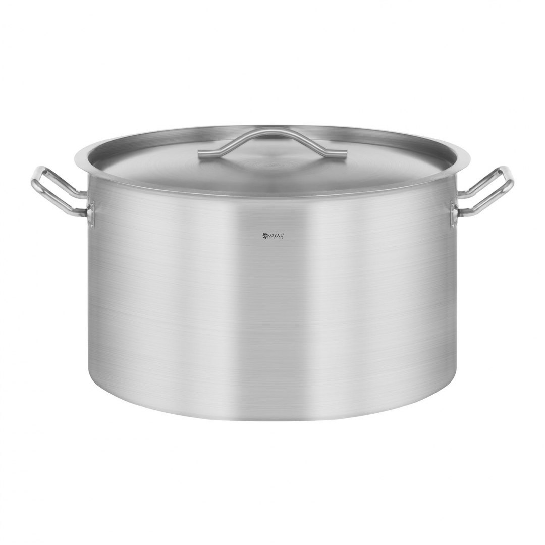 Garnek gastronomiczny z pokrywką stalowy nierdzewny do kuchenki indukcyjnej 58 L Royal Catering Garnek gastronomiczny z pokrywką stalowy nierdzewny do kuchenki indukcyjnej 58 L Royal Catering