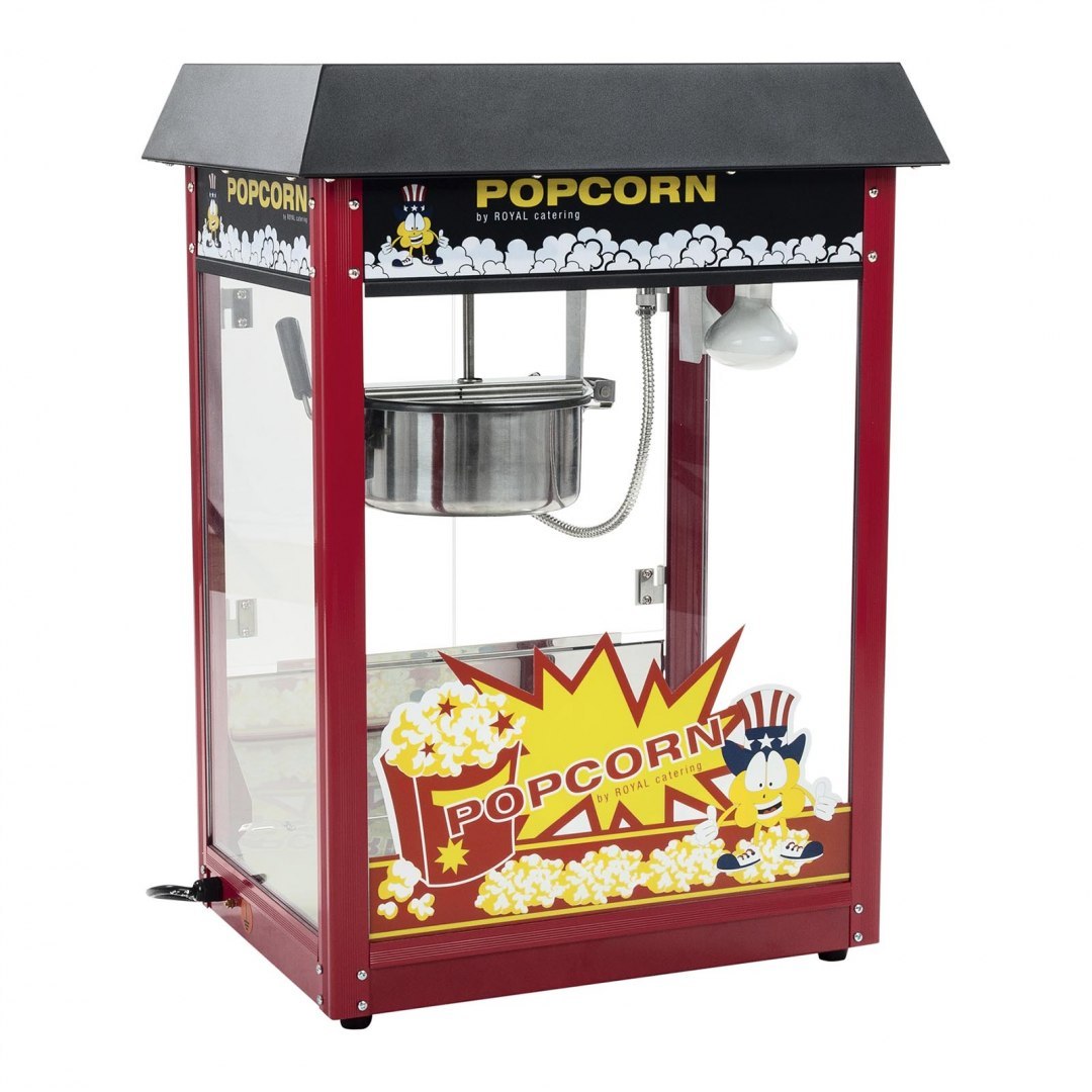 Maszyna urządzenie do produkcji PopCornu TEFLON 4-5 kg/h - czarny daszek Royal Catering Maszyna urządzenie do produkcji PopCornu TEFLON 4-5 kg/h - czarny daszek Royal Catering