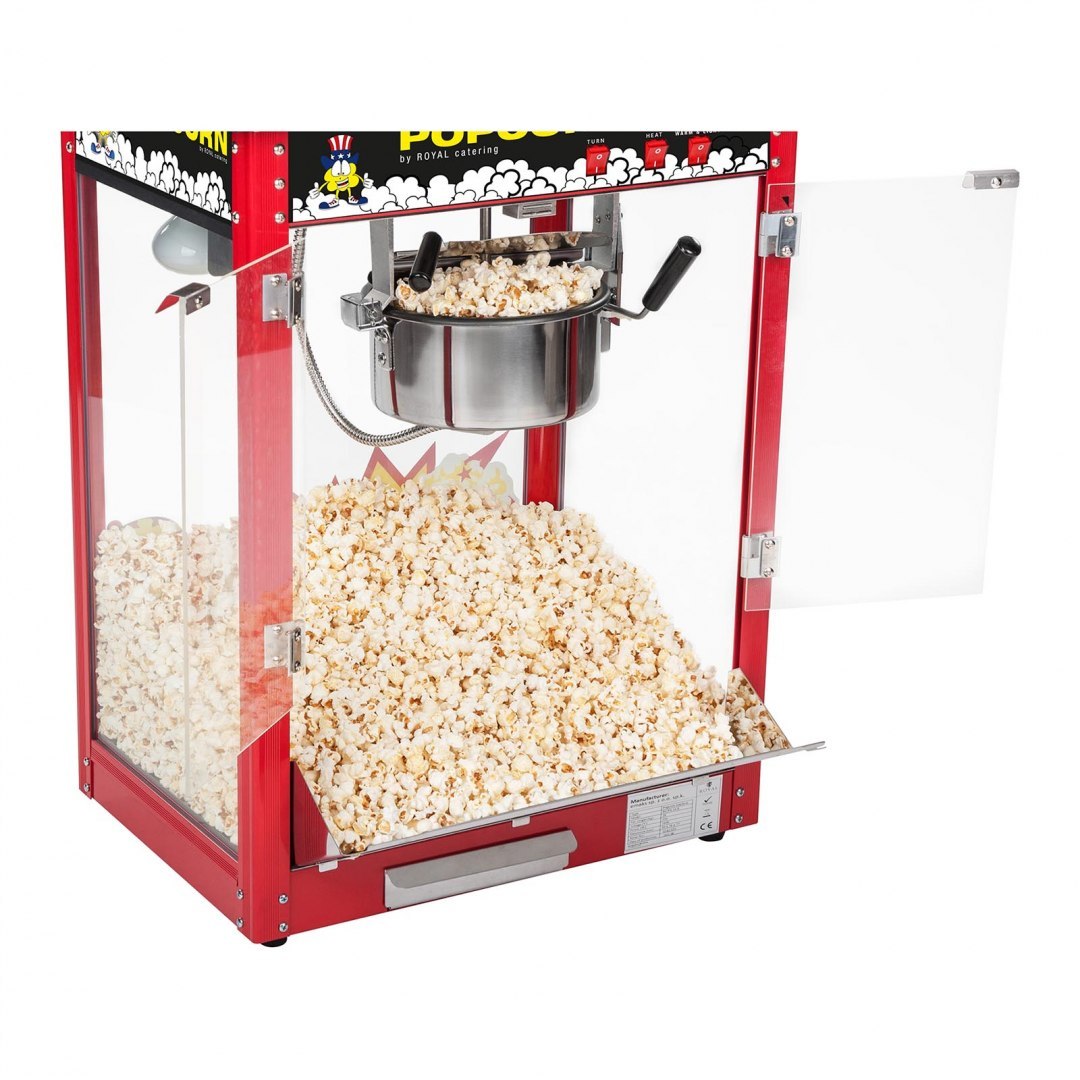 Maszyna urządzenie do produkcji PopCornu TEFLON 4-5 kg/h - czarny daszek Royal Catering Maszyna urządzenie do produkcji PopCornu TEFLON 4-5 kg/h - czarny daszek Royal Catering