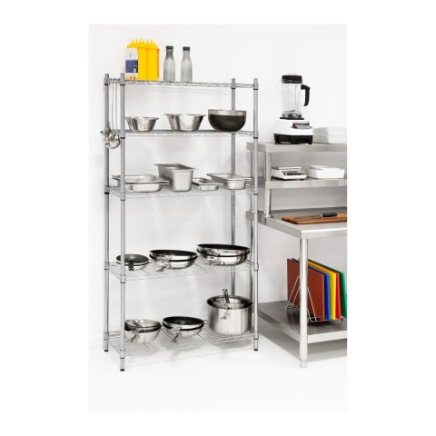 Regał magazynowy druciany ażurowy kolor szary 180x90x35cm do 250kg Royal Catering Regał magazynowy druciany ażurowy kolor szary 180x90x35cm do 250kg Royal Catering
