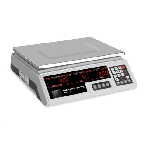 Waga sklepowa kontrolna 330x240mm zasilacz + akumulator 40kg / 2g - biała Steinberg Systems Waga sklepowa kontrolna 330x240mm zasilacz + akumulator 40kg / 2g - biała Steinberg Systems