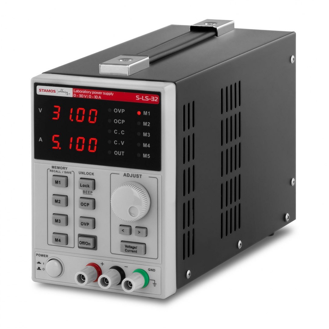 Zasilacz laboratoryjny z funkcją pamięci 0-30VDC 0-10A S-LS-32 Stamos Soldering Zasilacz laboratoryjny z funkcją pamięci 0-30VDC 0-10A S-LS-32 Stamos Soldering