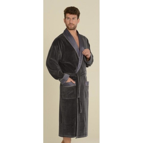 Szlafrok Bonjour długi Granatowy XXXL Szlafrok Bonjour długi Granatowy XXXL