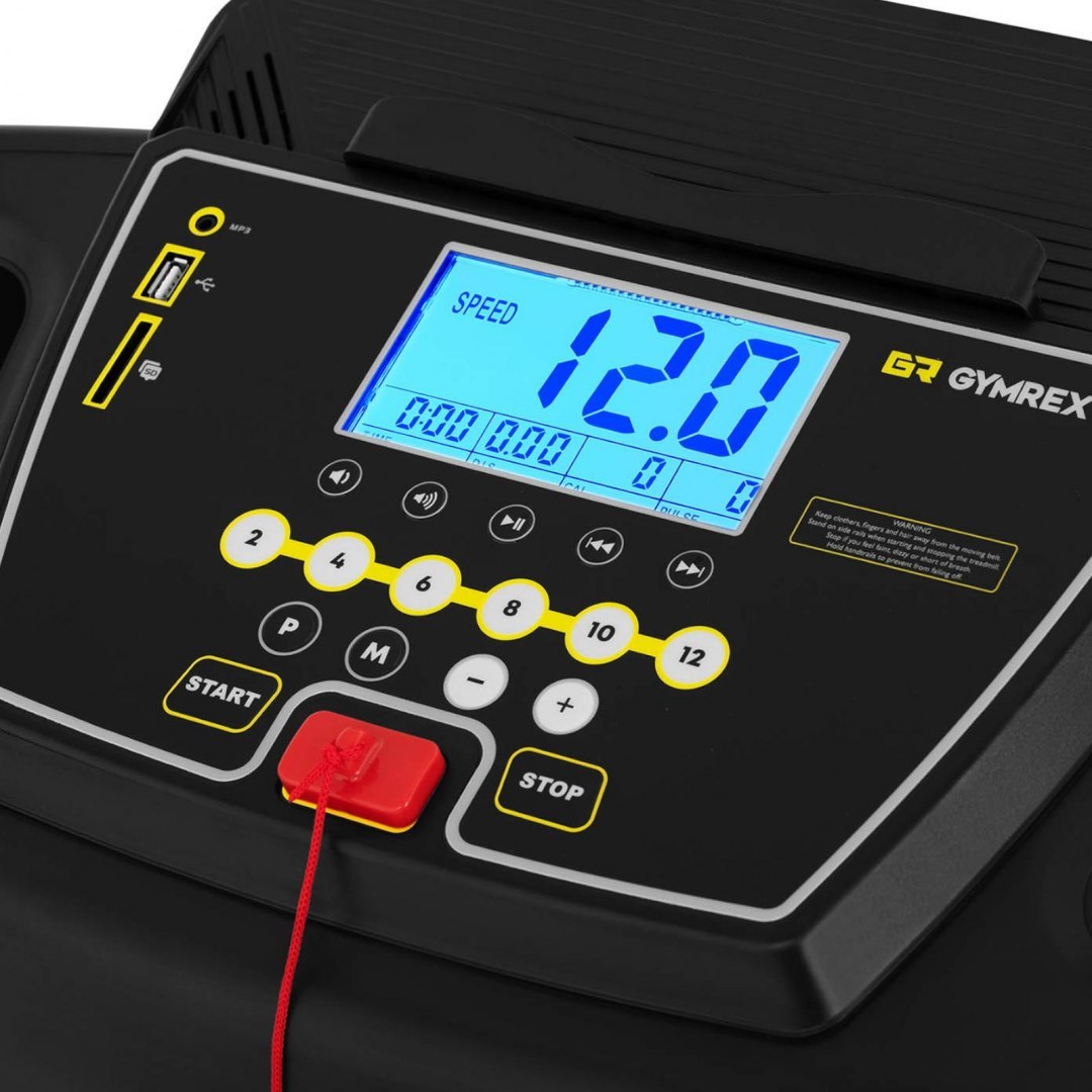 Bieżnia elektryczna Gymrex LCD SD/USB/MP3 120 kg 12 km/h GYMREX Bieżnia elektryczna Gymrex LCD SD/USB/MP3 120 kg 12 km/h GYMREX