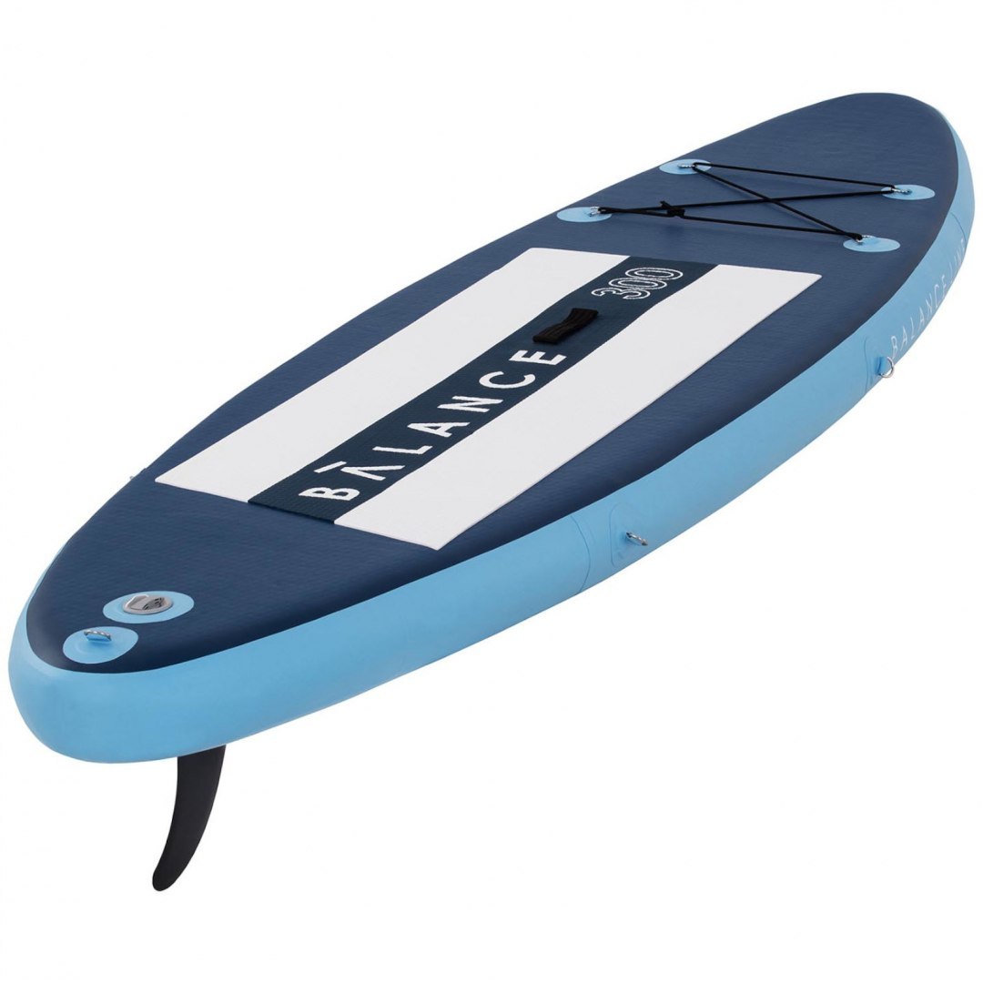 Deska do pływania SUP pompowana z akcesoriami Balance Line 135 kg niebieska GYMREX Deska do pływania SUP pompowana z akcesoriami Balance Line 135 kg niebieska GYMREX