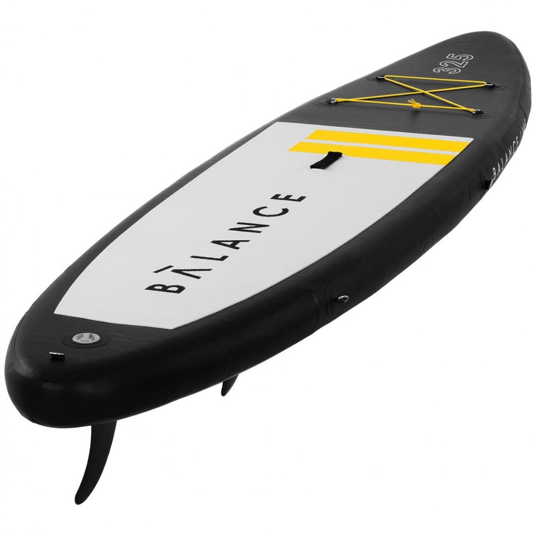 Deska do pływania SUP pompowana z akcesoriami Balance Line 145 kg czarna GYMREX Deska do pływania SUP pompowana z akcesoriami Balance Line 145 kg czarna GYMREX