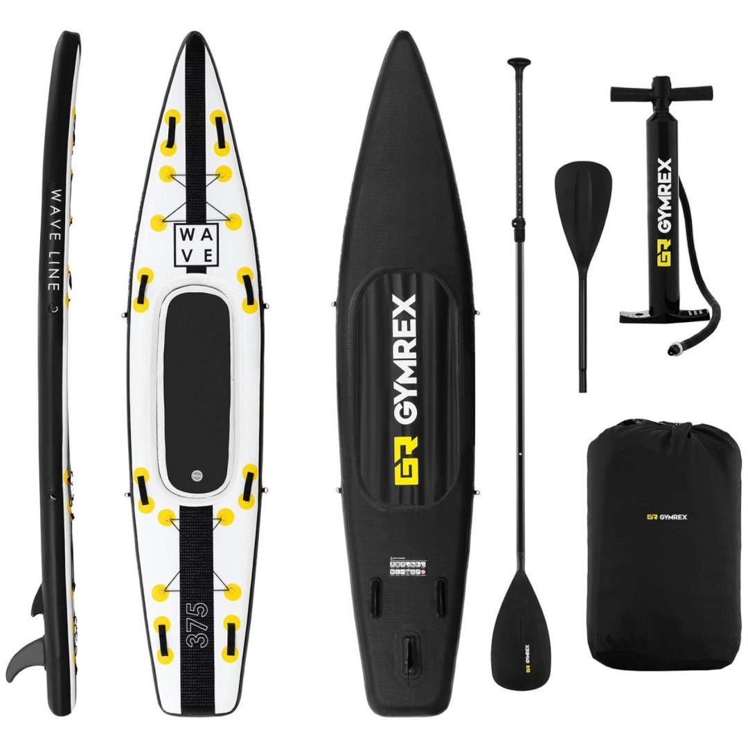 Deska do pływania SUP pompowana z akcesoriami Wave Line 120 kg GYMREX Deska do pływania SUP pompowana z akcesoriami Wave Line 120 kg GYMREX