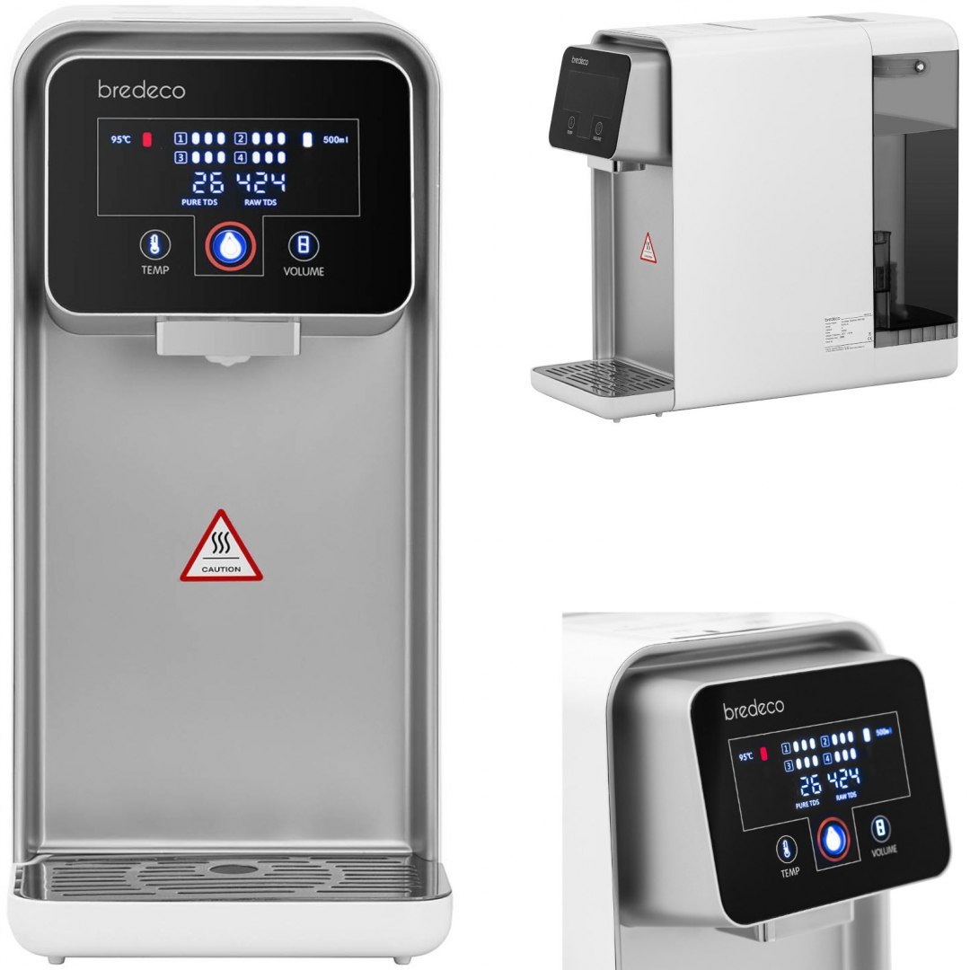 Dystrybutor dozownik wrzątku gorącej wody z wyświetlaczem 4 filtry LED 5L 2200W Bredeco Dystrybutor dozownik wrzątku gorącej wody z wyświetlaczem 4 filtry LED 5L 2200W Bredeco