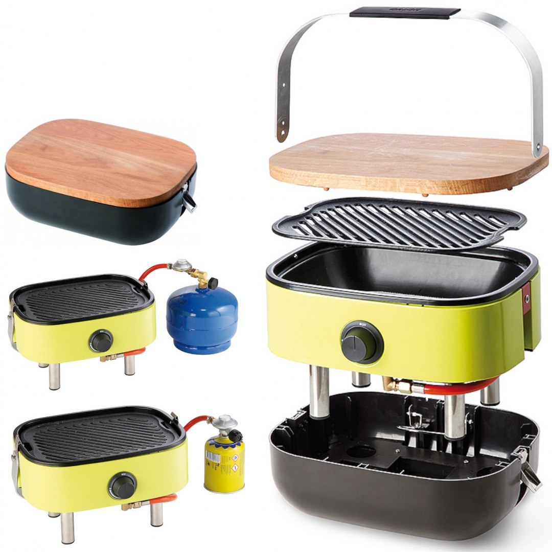 Grill turystyczny gazowy z płytą żeliwną z funkcją kuchenki PIKNIK Mini BBQ MEVA Grill turystyczny gazowy z płytą żeliwną z funkcją kuchenki PIKNIK Mini BBQ MEVA