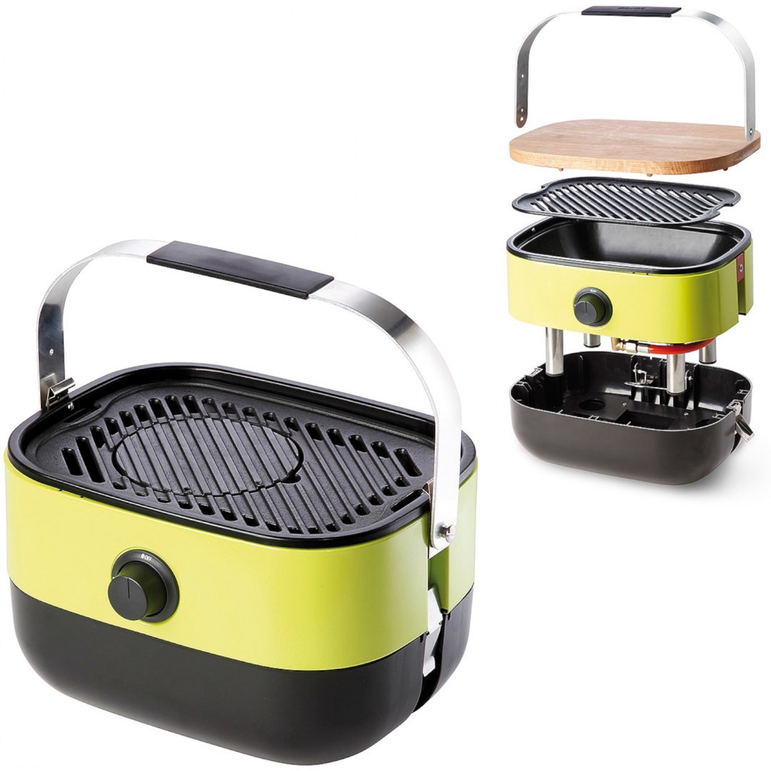 Grill turystyczny gazowy z płytą żeliwną z funkcją kuchenki PIKNIK Mini BBQ MEVA Grill turystyczny gazowy z płytą żeliwną z funkcją kuchenki PIKNIK Mini BBQ MEVA
