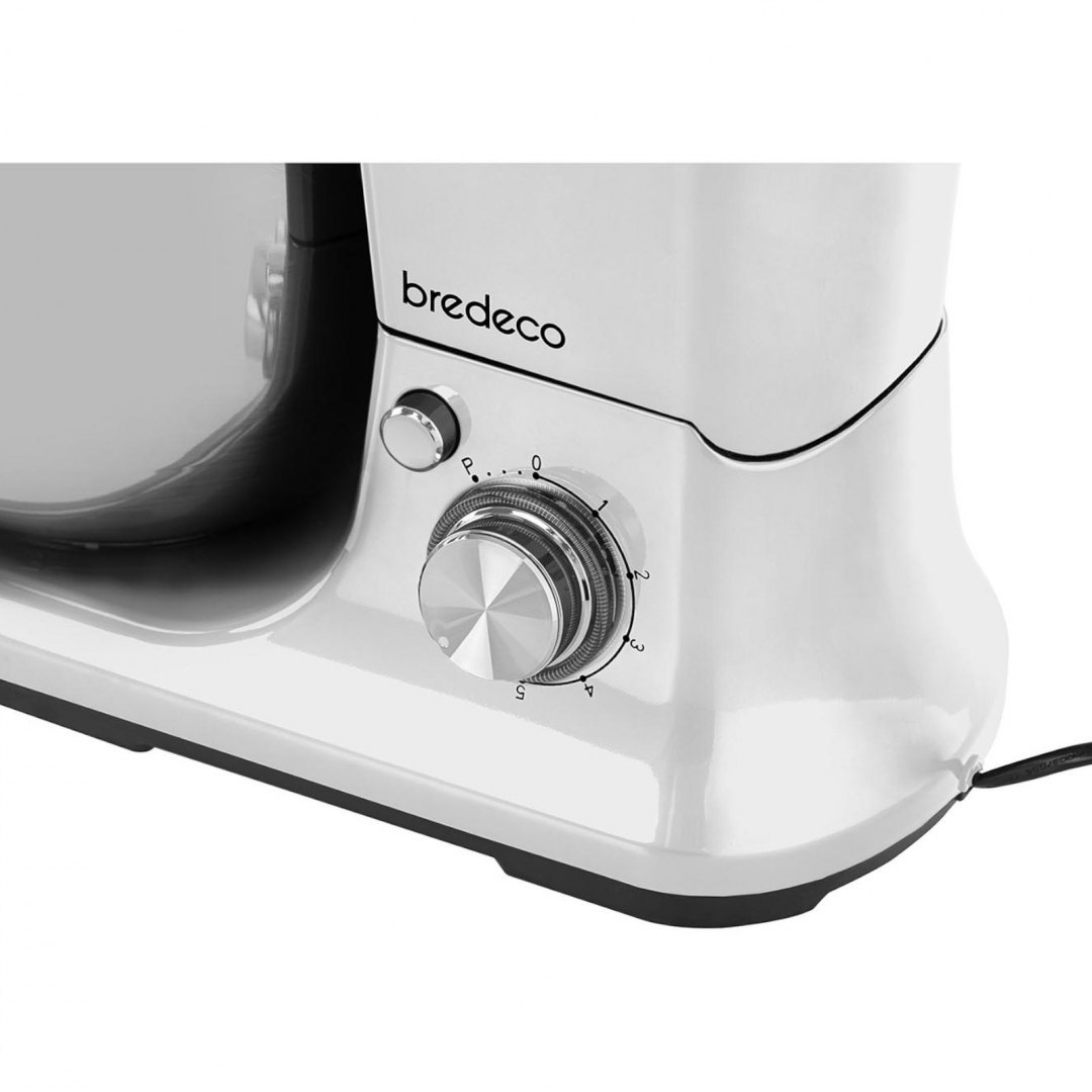 Mikser robot planetarny do ciasta 3w1 5L 1200W biały Bredeco Mikser robot planetarny do ciasta 3w1 5L 1200W biały Bredeco