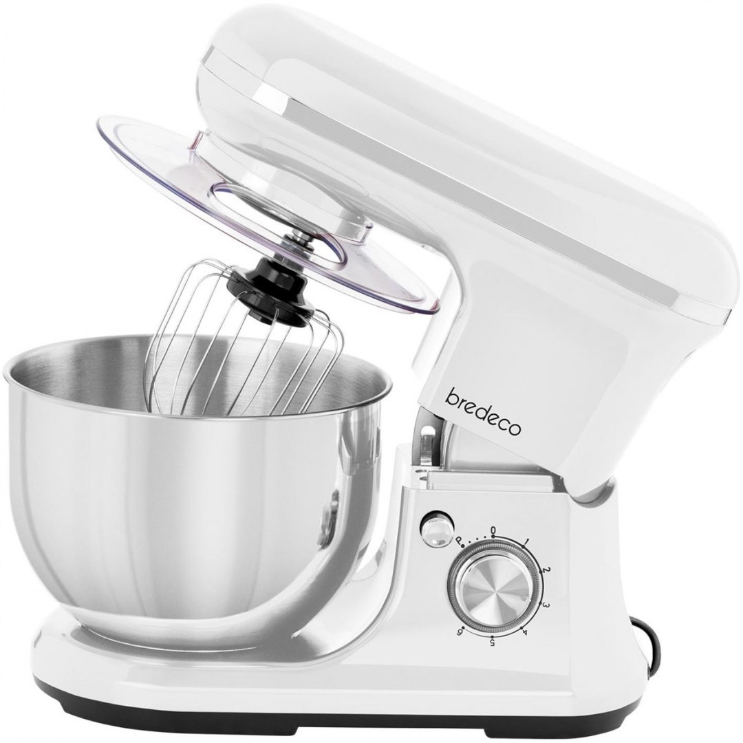 Mikser robot planetarny do ciasta 3w1 5L 1200W biały Bredeco Mikser robot planetarny do ciasta 3w1 5L 1200W biały Bredeco