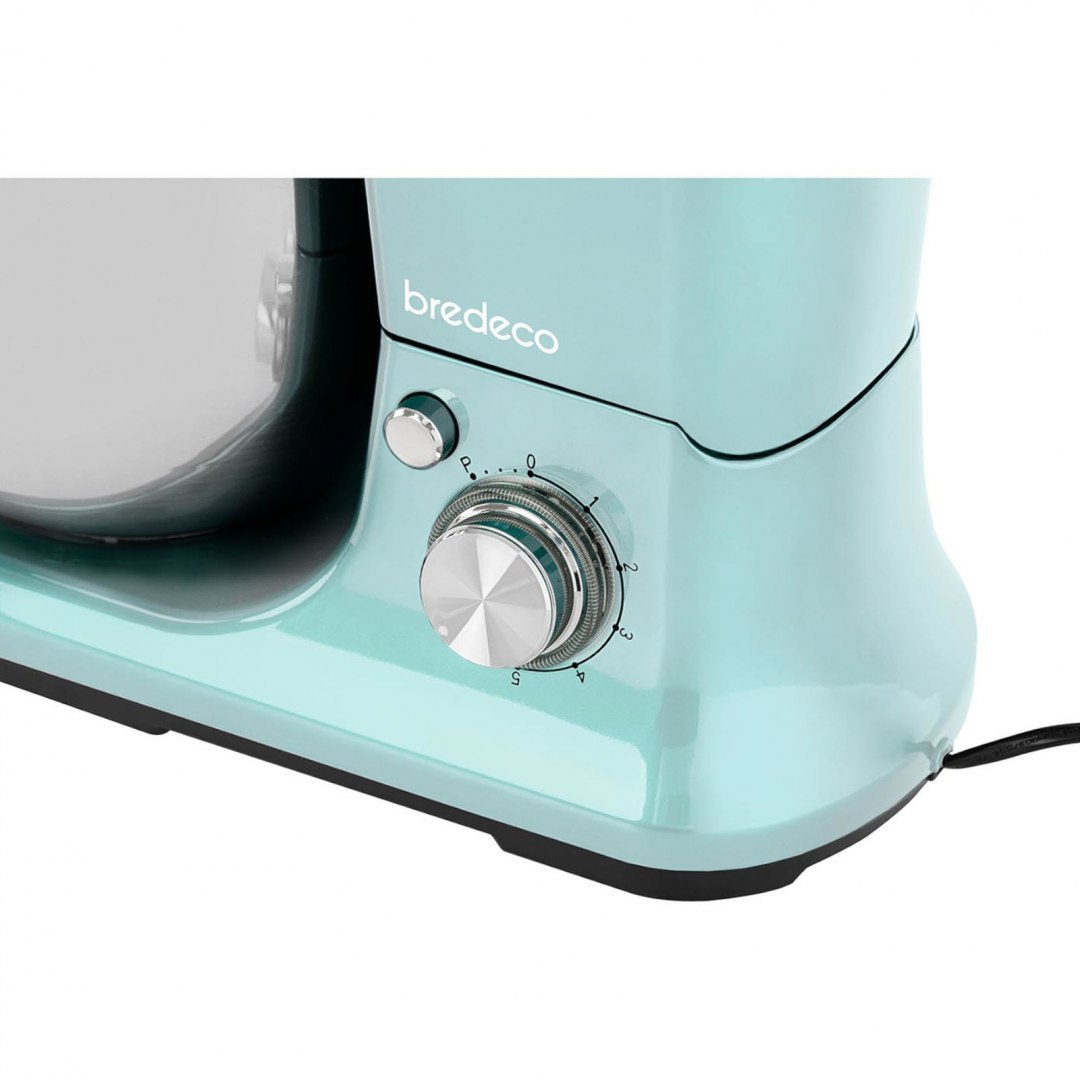 Mikser robot planetarny do ciasta 3w1 5L 1200W turkusowy Bredeco Mikser robot planetarny do ciasta 3w1 5L 1200W turkusowy Bredeco