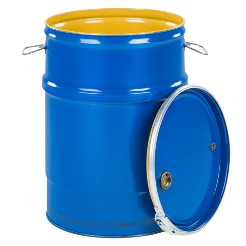Beczka stalowa OH 60L zdejmowane wieko korki 2 i 3/4 wnętrze lakierowane - niebieska Beczkopol Beczka stalowa OH 60L zdejmowane wieko korki 2 i 3/4 wnętrze lakierowane - niebieska Beczkopol