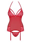 Gorset Secret of Love 838-COR-3 + stringi GRATIS! Red S/M