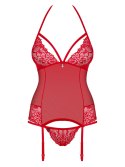 Gorset Secret of Love 838-COR-3 + stringi GRATIS! Red S/M