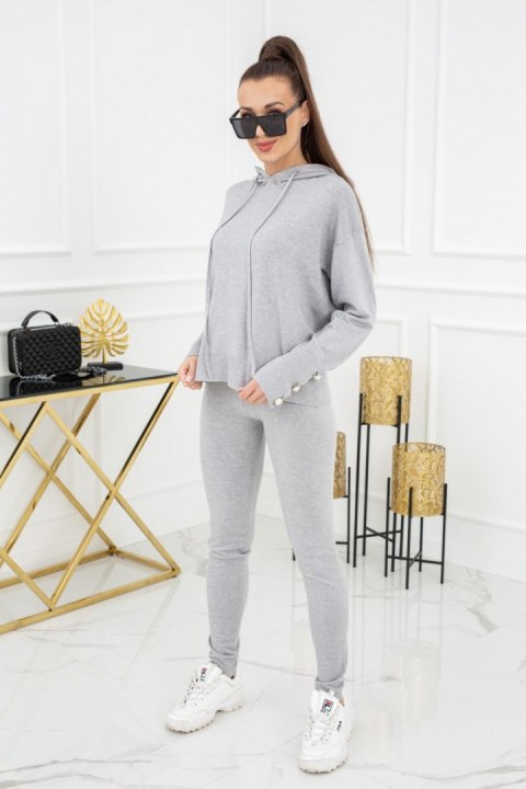 Komplet dzianinowy Kim Pearl Buttons PU1121 Silver Silver S/M Komplet dzianinowy Kim Pearl Buttons PU1121 Silver Silver S/M
