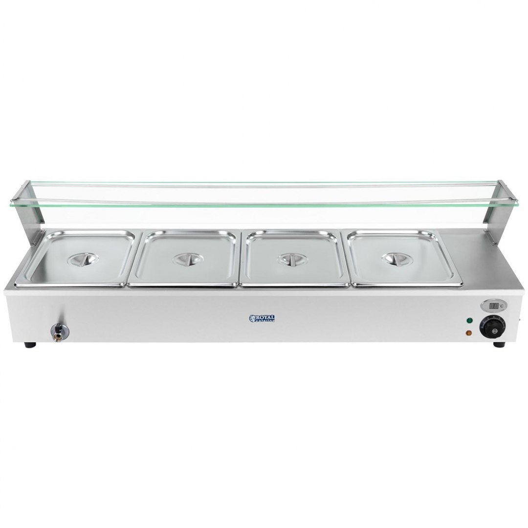 Bemar podgrzewacz elektryczny z kranem i osłoną 1800 W 4x GN 1/2 gł. 100 mm 24 l Royal Catering Bemar podgrzewacz elektryczny z kranem i osłoną 1800 W 4x GN 1/2 gł. 100 mm 24 l Royal Catering
