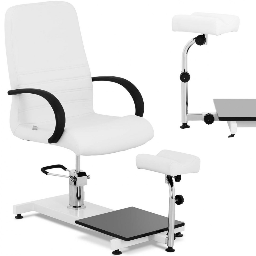 Fotel kosmetyczny z podnóżkiem do pedicure podologiczny do 150 kg LIMA biały Physa Fotel kosmetyczny z podnóżkiem do pedicure podologiczny do 150 kg LIMA biały Physa