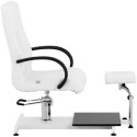 Fotel kosmetyczny z podnóżkiem do pedicure podologiczny do 150 kg LIMA biały Physa