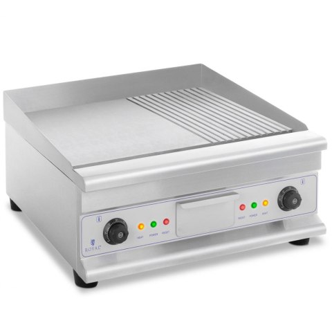 Grill płyta grillowa podwójna gładka ryflowana z szufladą na tłuszcz 230 V 2x 3200 W Royal Catering Grill płyta grillowa podwójna gładka ryflowana z szufladą na tłuszcz 230 V 2x 3200 W Royal Catering