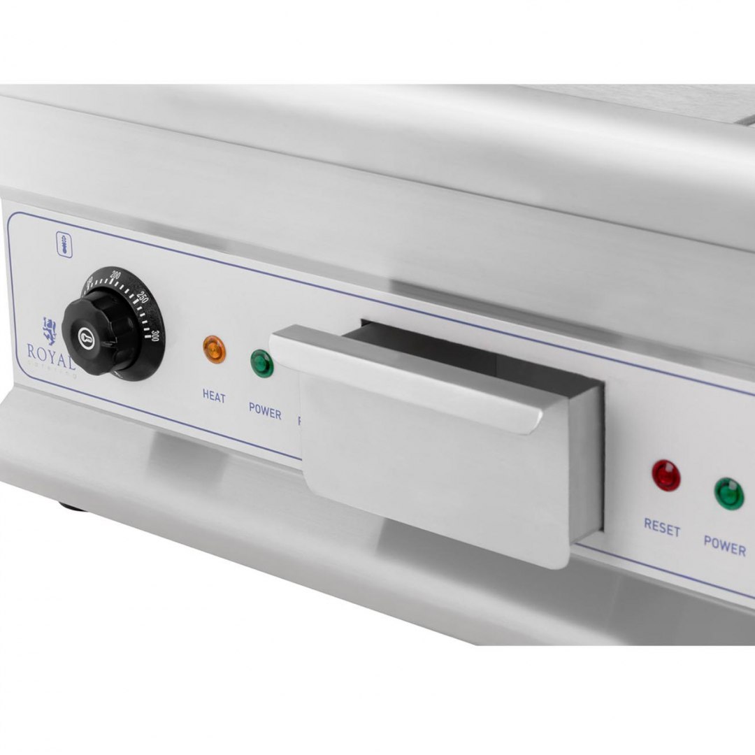 Grill płyta grillowa podwójna gładka ryflowana z szufladą na tłuszcz 230 V 2x 3200 W Royal Catering Grill płyta grillowa podwójna gładka ryflowana z szufladą na tłuszcz 230 V 2x 3200 W Royal Catering