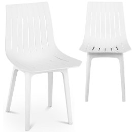 Krzesło plastikowe nowoczesne do domu biura do 150 kg 2 szt. białe FROMM&amp;STARCK