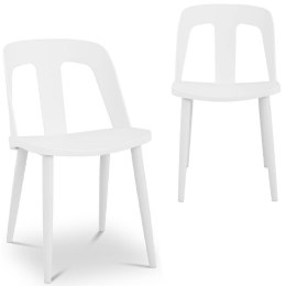 Krzesło plastikowe nowoczesne ze stalowymi nogami do 150 kg 2 szt. białe FROMM&amp;STARCK