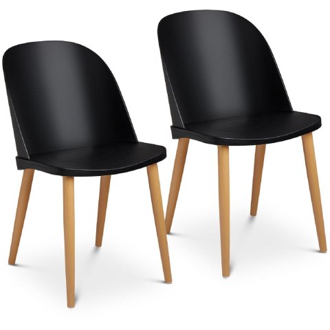 Krzesło skandynawskie plastikowe nowoczesne do 150 kg 2 szt. czarne FROMM&amp;STARCK