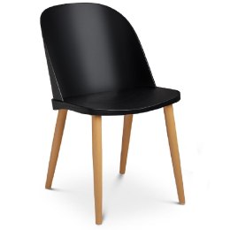 Krzesło skandynawskie plastikowe nowoczesne do 150 kg 2 szt. czarne FROMM&STARCK