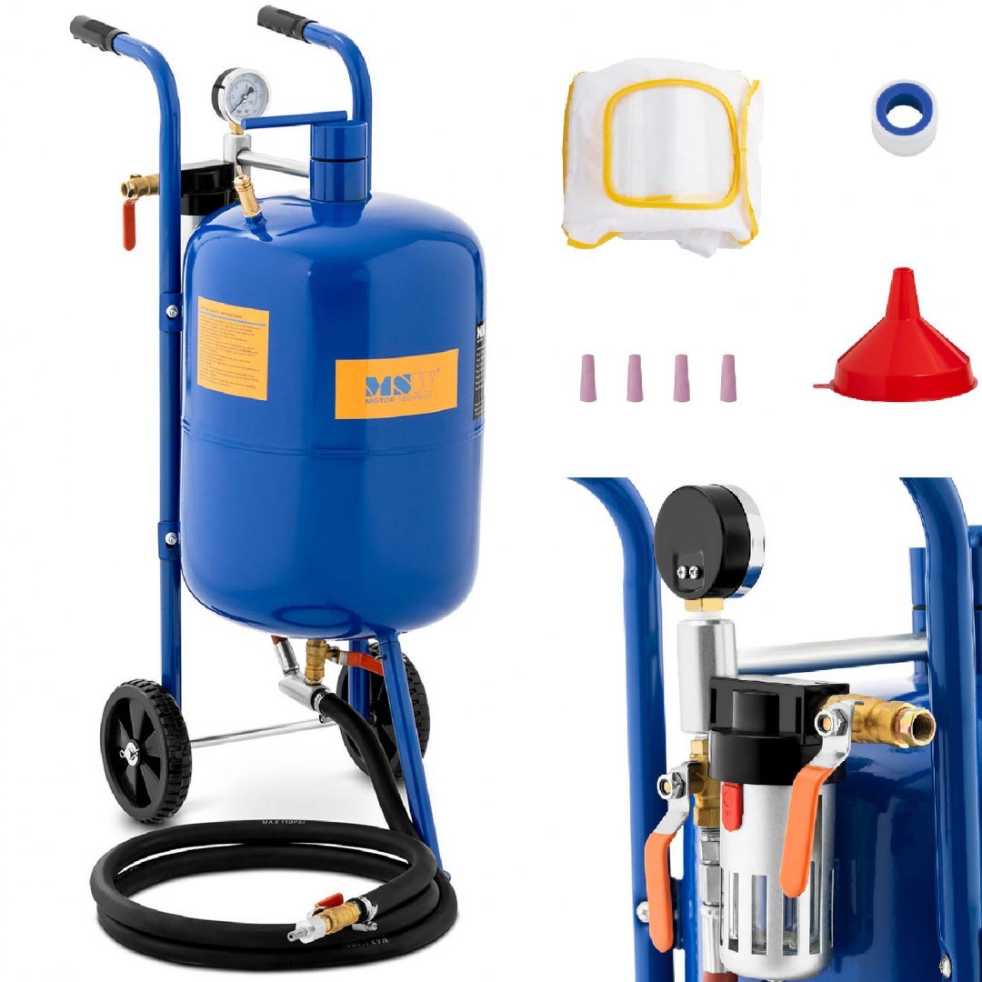 Piaskarka syfonowa mobilna z regulacją ciśnienia 60-125 psi 40 l MSW Piaskarka syfonowa mobilna z regulacją ciśnienia 60-125 psi 40 l MSW