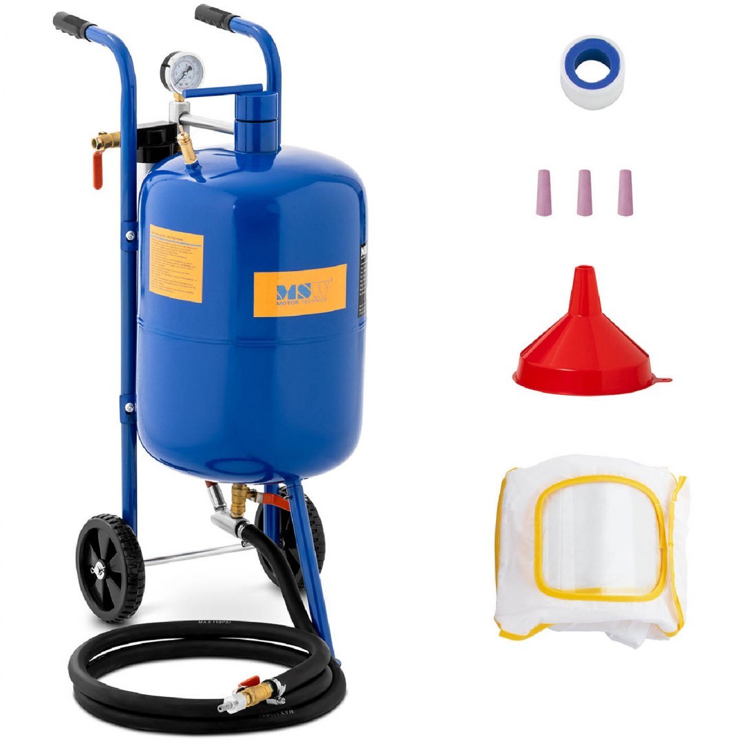 Piaskarka syfonowa mobilna z regulacją ciśnienia 60-125 psi 40 l MSW Piaskarka syfonowa mobilna z regulacją ciśnienia 60-125 psi 40 l MSW