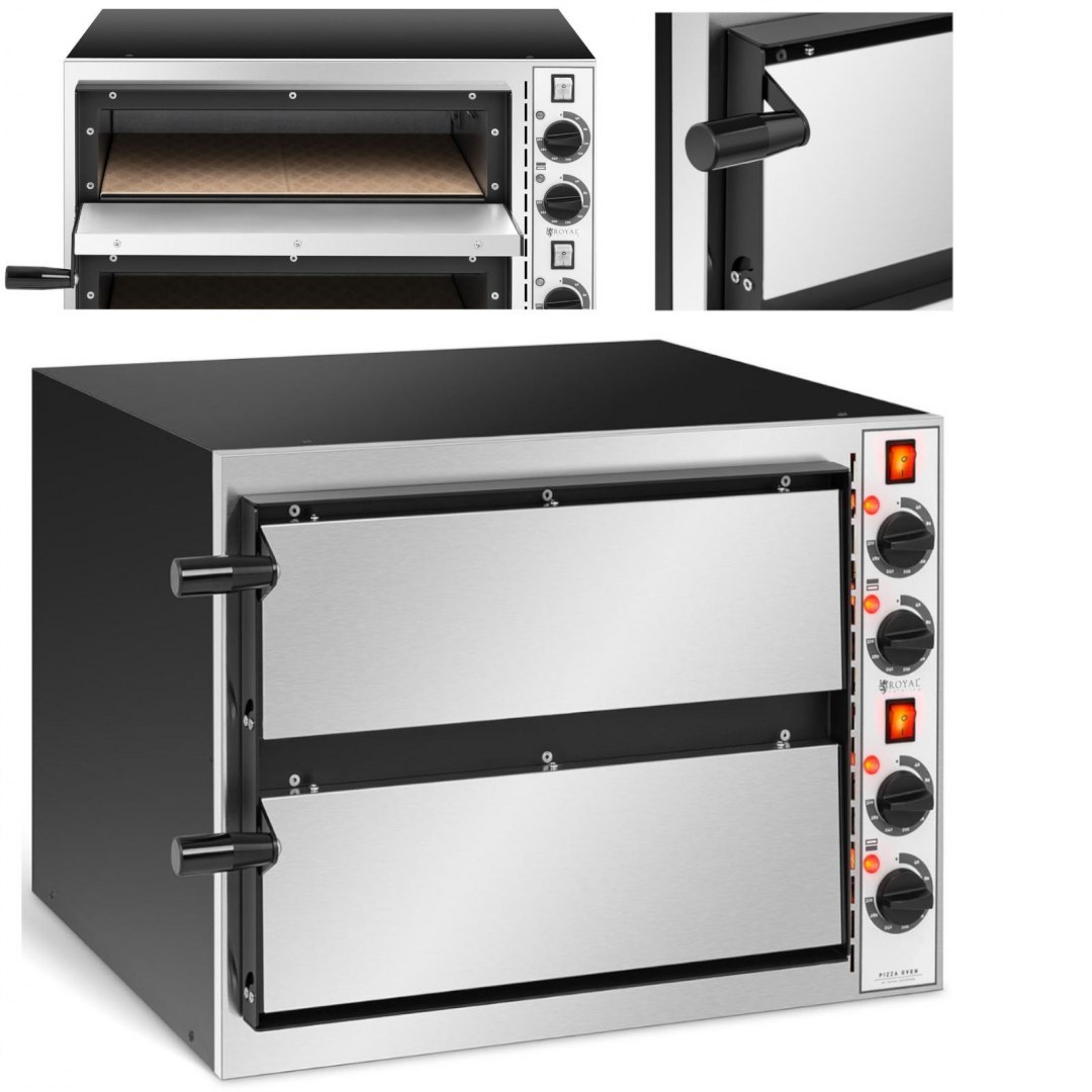 Piec do pizzy elektryczny podwójny 2 pizze śr. 32 cm 230 V 3200 W ITALY Royal Catering Piec do pizzy elektryczny podwójny 2 pizze śr. 32 cm 230 V 3200 W ITALY Royal Catering