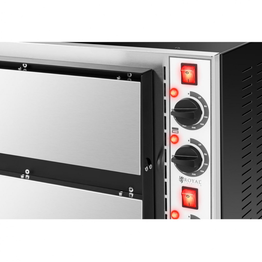 Piec do pizzy elektryczny podwójny 2 pizze śr. 32 cm 230 V 3200 W ITALY Royal Catering Piec do pizzy elektryczny podwójny 2 pizze śr. 32 cm 230 V 3200 W ITALY Royal Catering