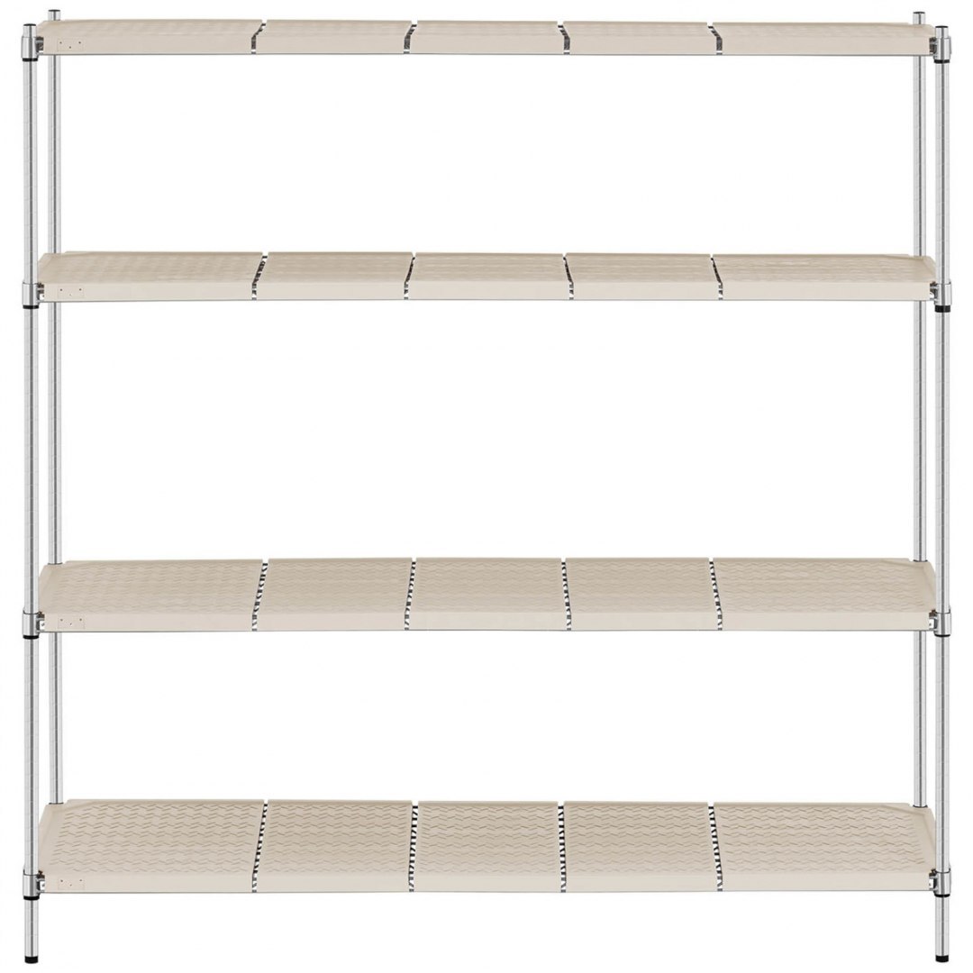 Regał magazynowy ażurowy 4 półki z nakładkami do 600 kg 180x60x180 cm Royal Catering Regał magazynowy ażurowy 4 półki z nakładkami do 600 kg 180x60x180 cm Royal Catering