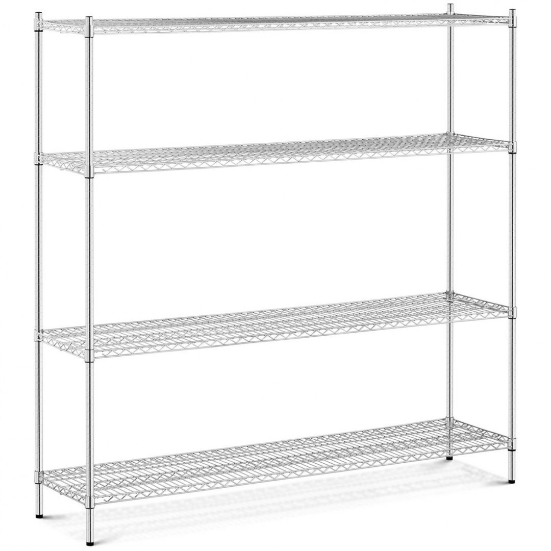 Regał magazynowy chromowany 4 półki ażurowe do 1 t 1000 kg 180x45x180 cm Royal Catering Regał magazynowy chromowany 4 półki ażurowe do 1 t 1000 kg 180x45x180 cm Royal Catering