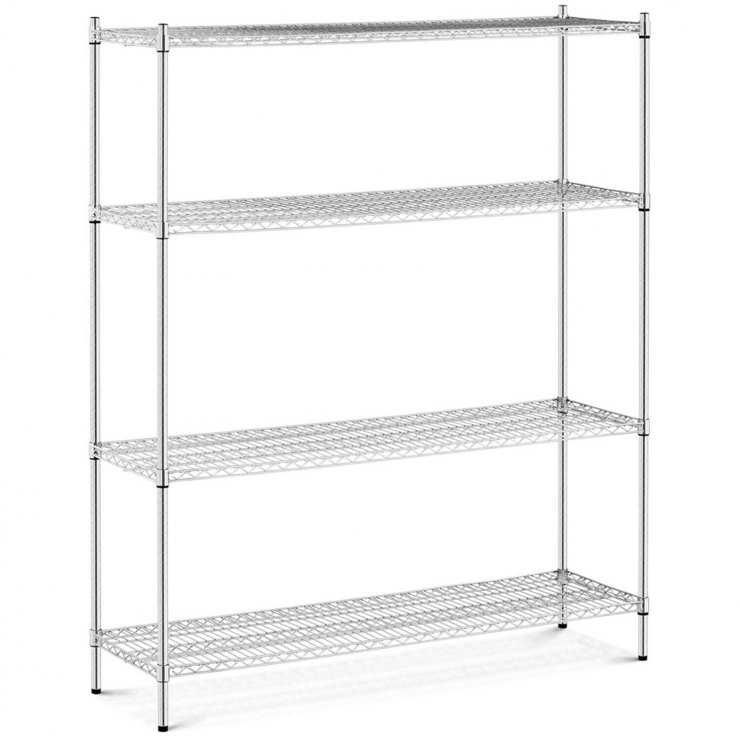 Regał magazynowy chromowany 4 półki druciane do 1 t 1000 kg 150x45x180 cm Royal Catering Regał magazynowy chromowany 4 półki druciane do 1 t 1000 kg 150x45x180 cm Royal Catering