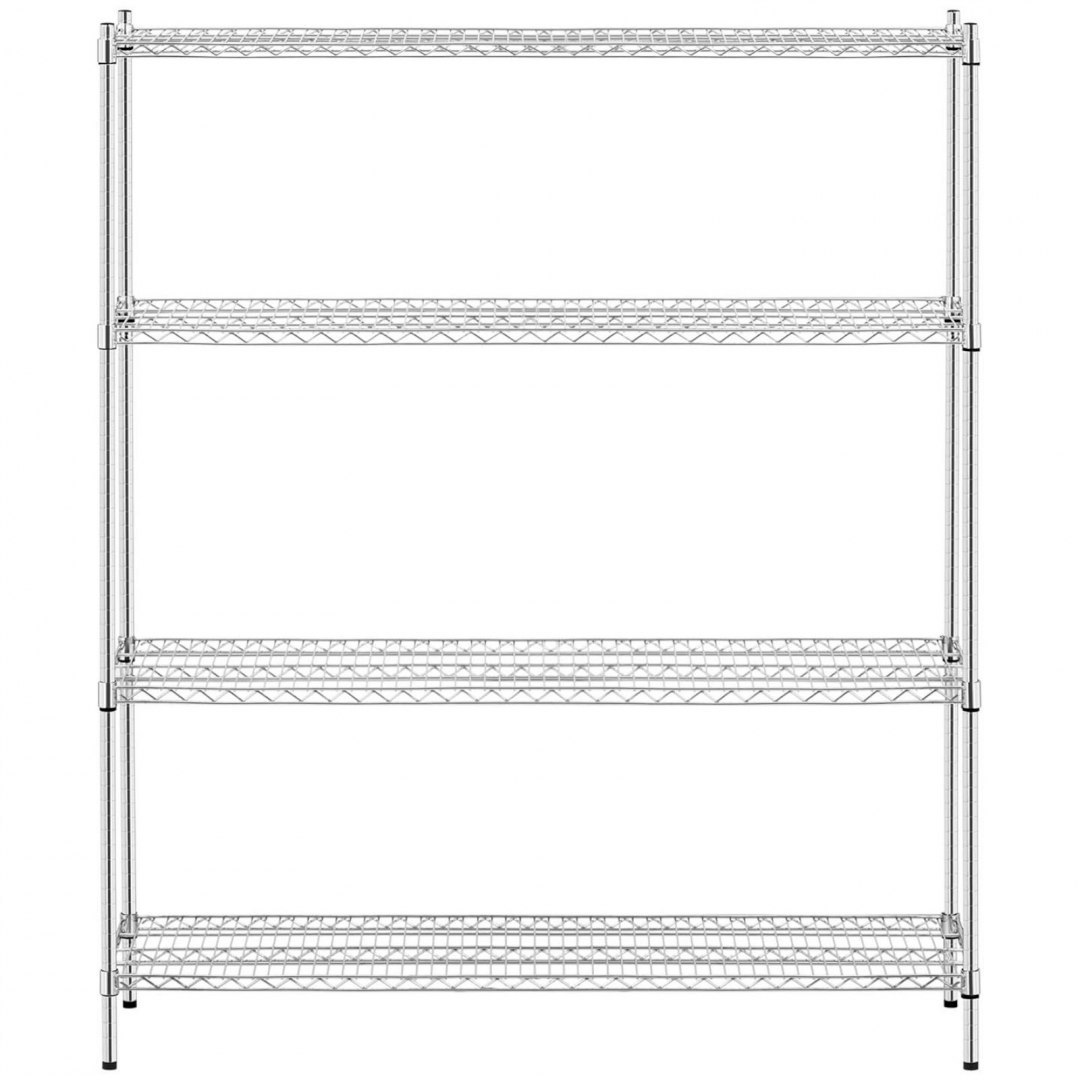 Regał magazynowy chromowany 4 półki druciane do 1 t 1000 kg 150x45x180 cm Royal Catering Regał magazynowy chromowany 4 półki druciane do 1 t 1000 kg 150x45x180 cm Royal Catering
