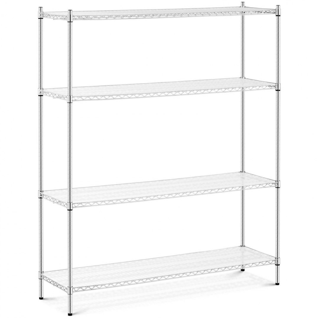 Regał magazynowy chromowany druciany 4 półki + 4 maty do 1 t 1000 kg 150x45x180 cm Royal Catering Regał magazynowy chromowany druciany 4 półki + 4 maty do 1 t 1000 kg 150x45x180 cm Royal Catering
