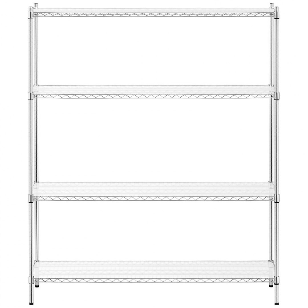 Regał magazynowy chromowany druciany 4 półki + 4 maty do 1 t 1000 kg 150x45x180 cm Royal Catering Regał magazynowy chromowany druciany 4 półki + 4 maty do 1 t 1000 kg 150x45x180 cm Royal Catering