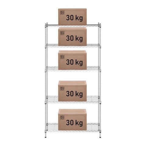 Regał magazynowy druciany ażurowy kolor szary 180x90x35cm do 150kg Royal Catering Regał magazynowy druciany ażurowy kolor szary 180x90x35cm do 150kg Royal Catering