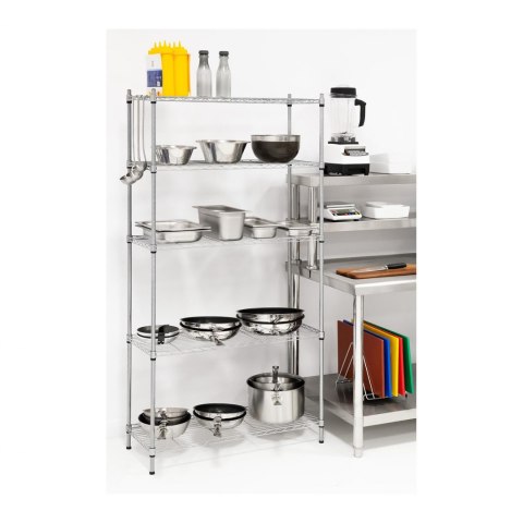 Regał magazynowy druciany ażurowy kolor szary 180x90x35cm do 150kg Royal Catering Regał magazynowy druciany ażurowy kolor szary 180x90x35cm do 150kg Royal Catering
