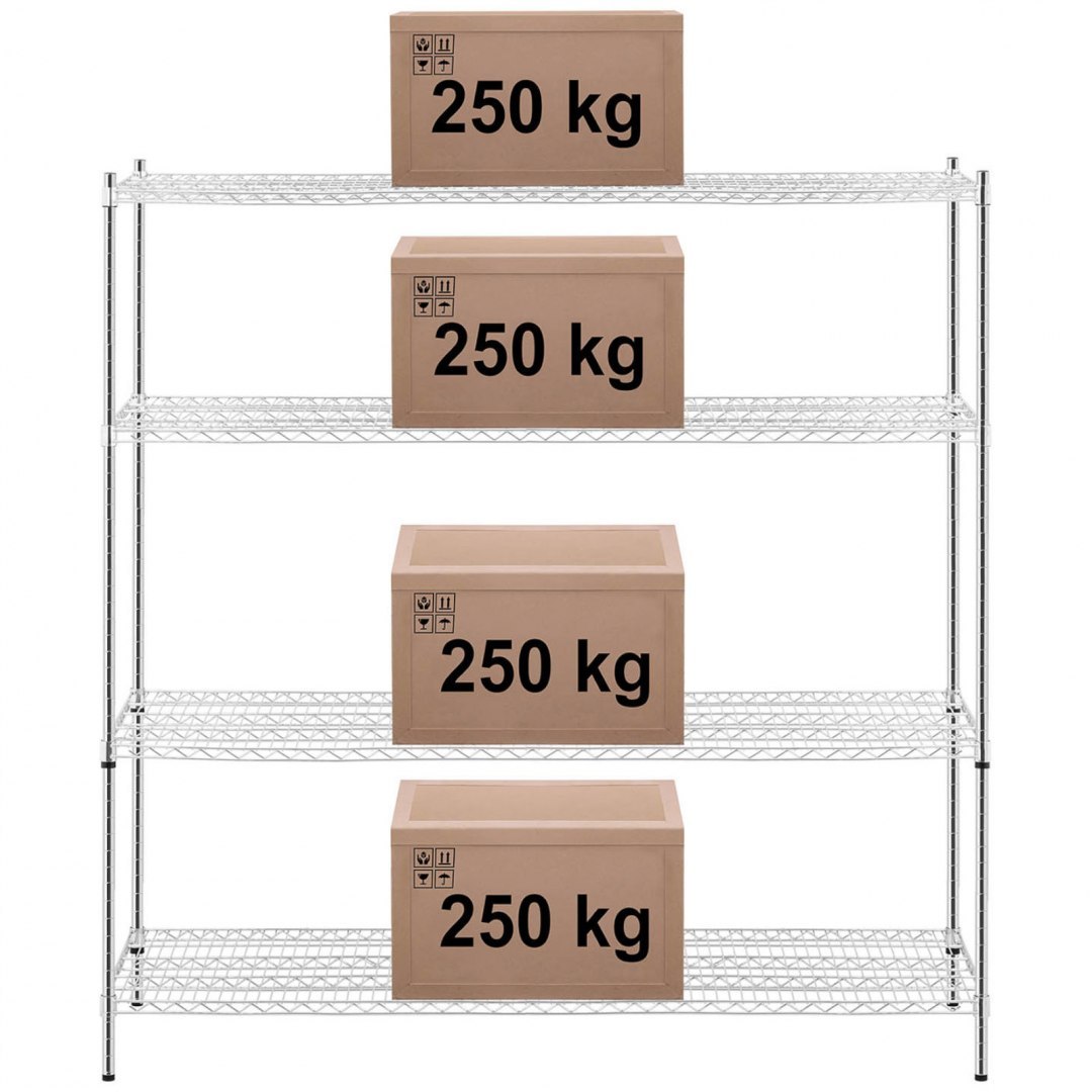 Regał metalowy magazynowy 4 półki ażurowe do 1 t 1000 kg 180x59x180 cm Royal Catering Regał metalowy magazynowy 4 półki ażurowe do 1 t 1000 kg 180x59x180 cm Royal Catering