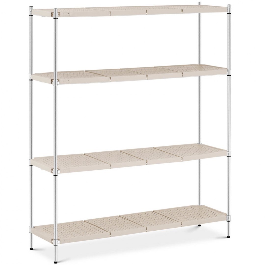 Regał metalowy magazynowy 4 półki ażurowe z nakładkami do 600 kg 150x45x180 cm Royal Catering Regał metalowy magazynowy 4 półki ażurowe z nakładkami do 600 kg 150x45x180 cm Royal Catering