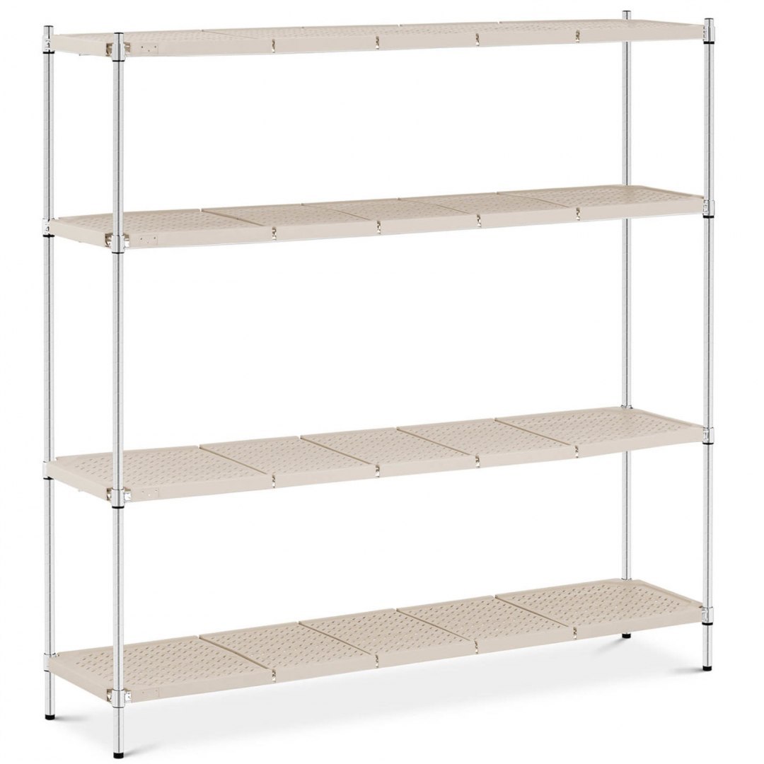Regał metalowy magazynowy 4 półki ażurowe z nakładkami do 600 kg 180x45x180 cm Royal Catering Regał metalowy magazynowy 4 półki ażurowe z nakładkami do 600 kg 180x45x180 cm Royal Catering