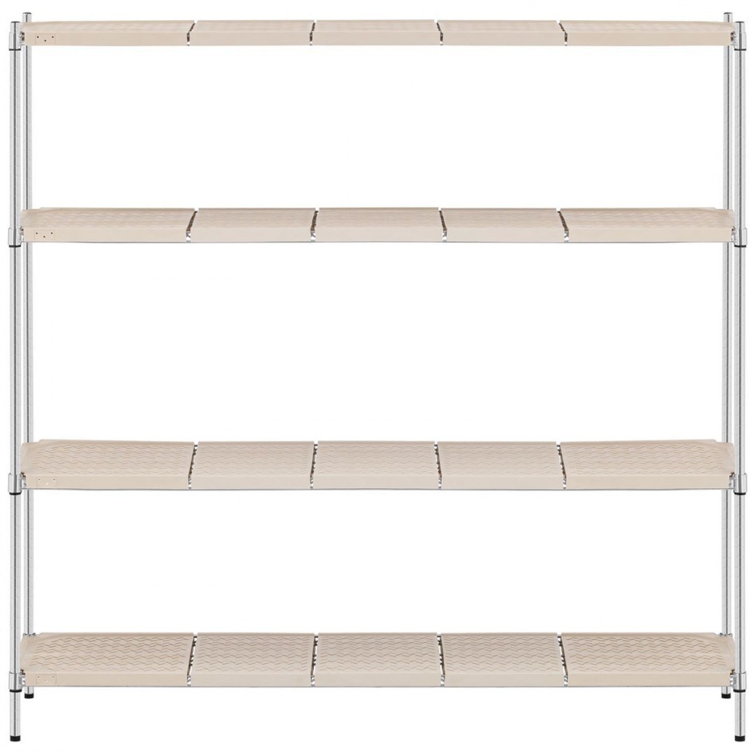 Regał metalowy magazynowy 4 półki ażurowe z nakładkami do 600 kg 180x45x180 cm Royal Catering Regał metalowy magazynowy 4 półki ażurowe z nakładkami do 600 kg 180x45x180 cm Royal Catering
